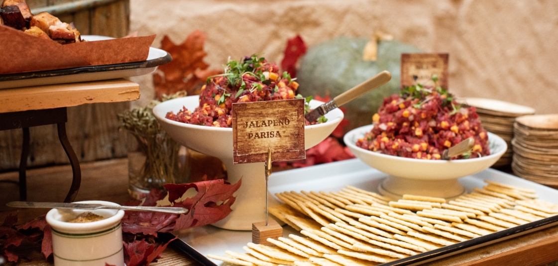 Spread of food on table